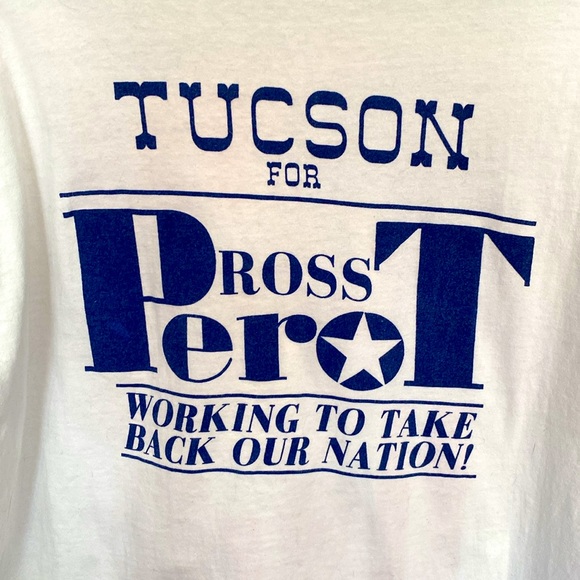 VINTAGE Tshirt 90s Ross Perot Election Graphic Unisex XL Tucson for Ross Perot - Picture 5 of 11